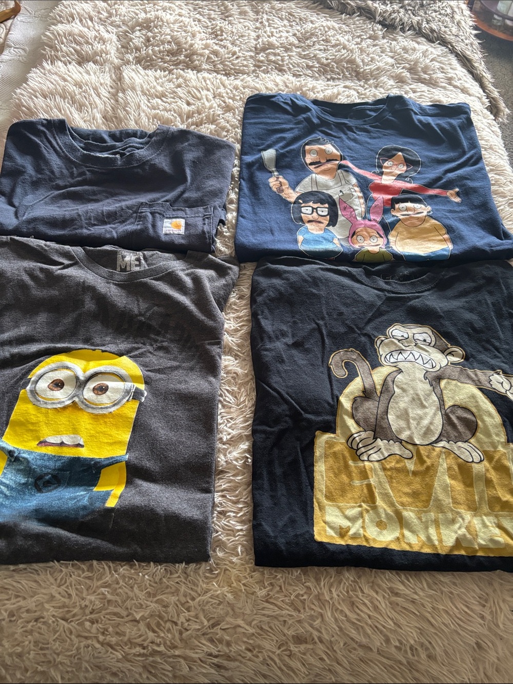 Carhartt Navy Pocket Tee and Graphic Navy Bob's Burgers Tee